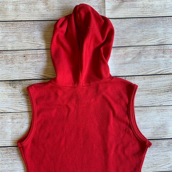 Denim & Blues | Girls Red Sleeveless Hoodie - Picture 5 of 11